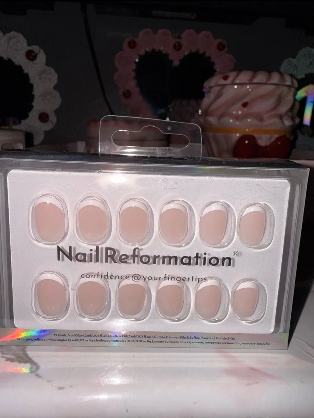 Nail Reformation Nude Press-On Nails – Natural French Tip in Extra Short Round
